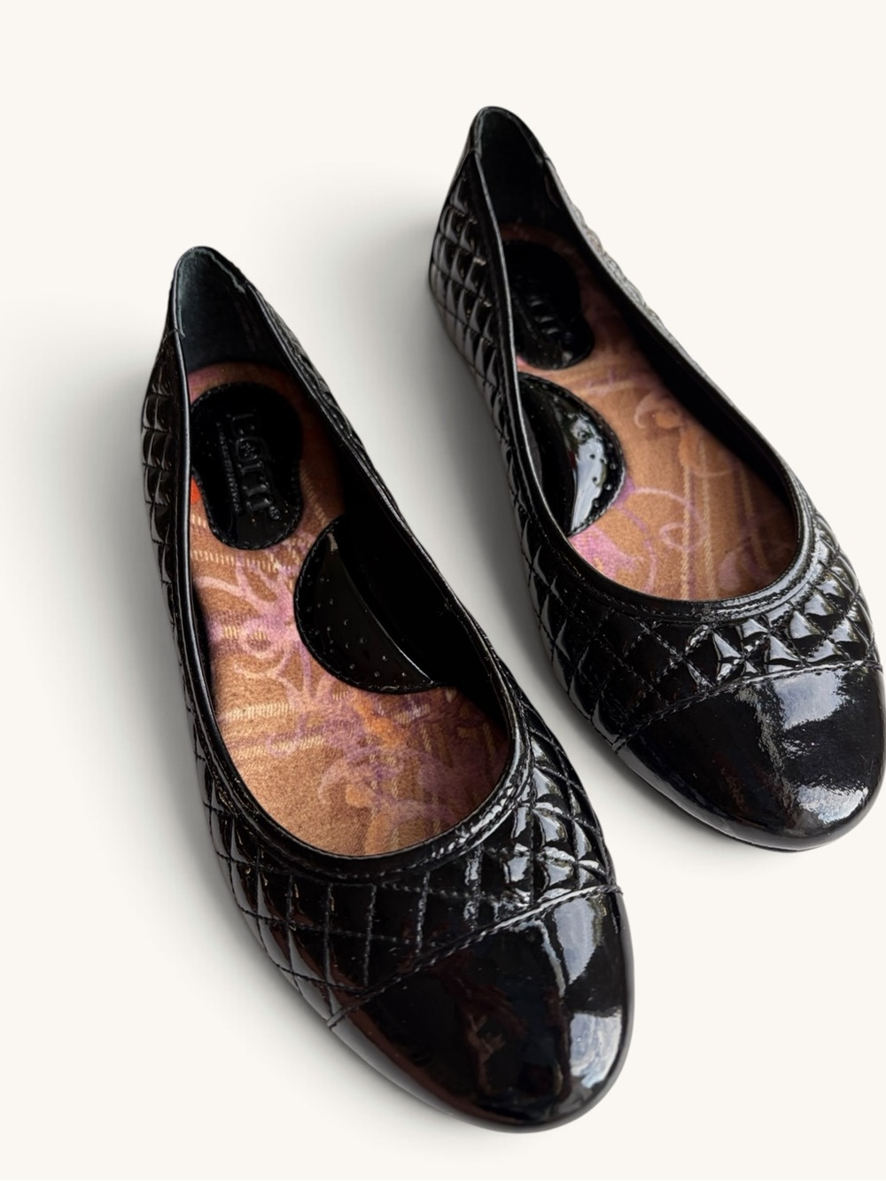 Born Black Quilted Patent Flats